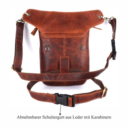 Leder Beintasche Motorrad Herren Damen Tasche Beinbeutel Vintage Pedro