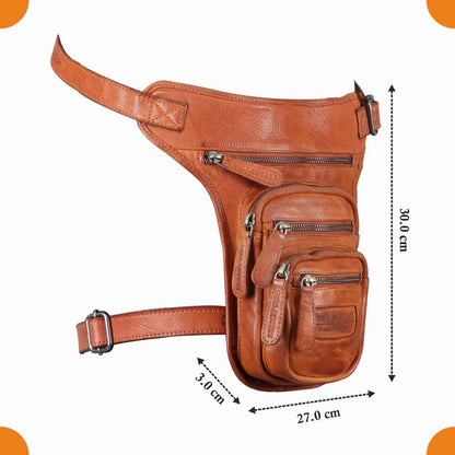 Beintasche Motorrad Herren Damen Echt Leder Tasche Beinbeutel Vintage Bull Burry
