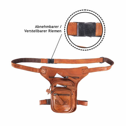Beintasche Motorrad Herren Damen Echt Leder Tasche Beinbeutel Vintage Bull Burry