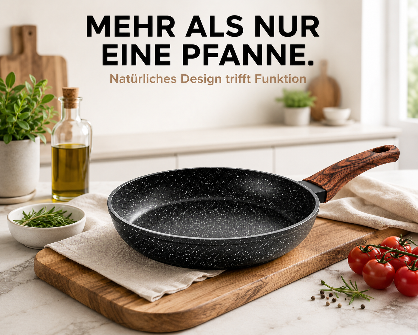 Pfannenset 3-Tlg Induktion Antihaft Brat Pfannen Set 20 24 28 cm Granit Qivee