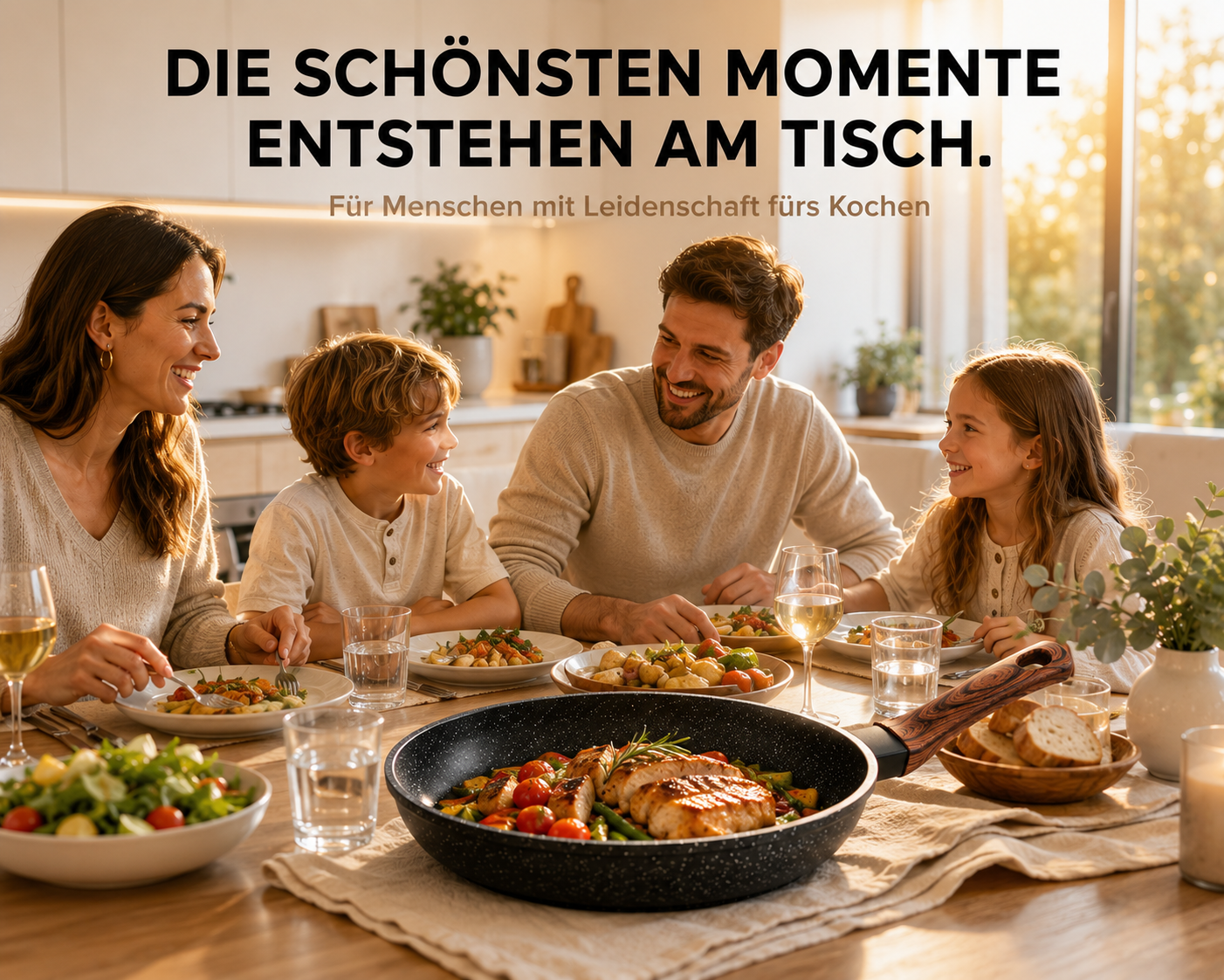 Pfannenset 3-Tlg Induktion Antihaft Brat Pfannen Set 20 24 28 cm Granit Qivee