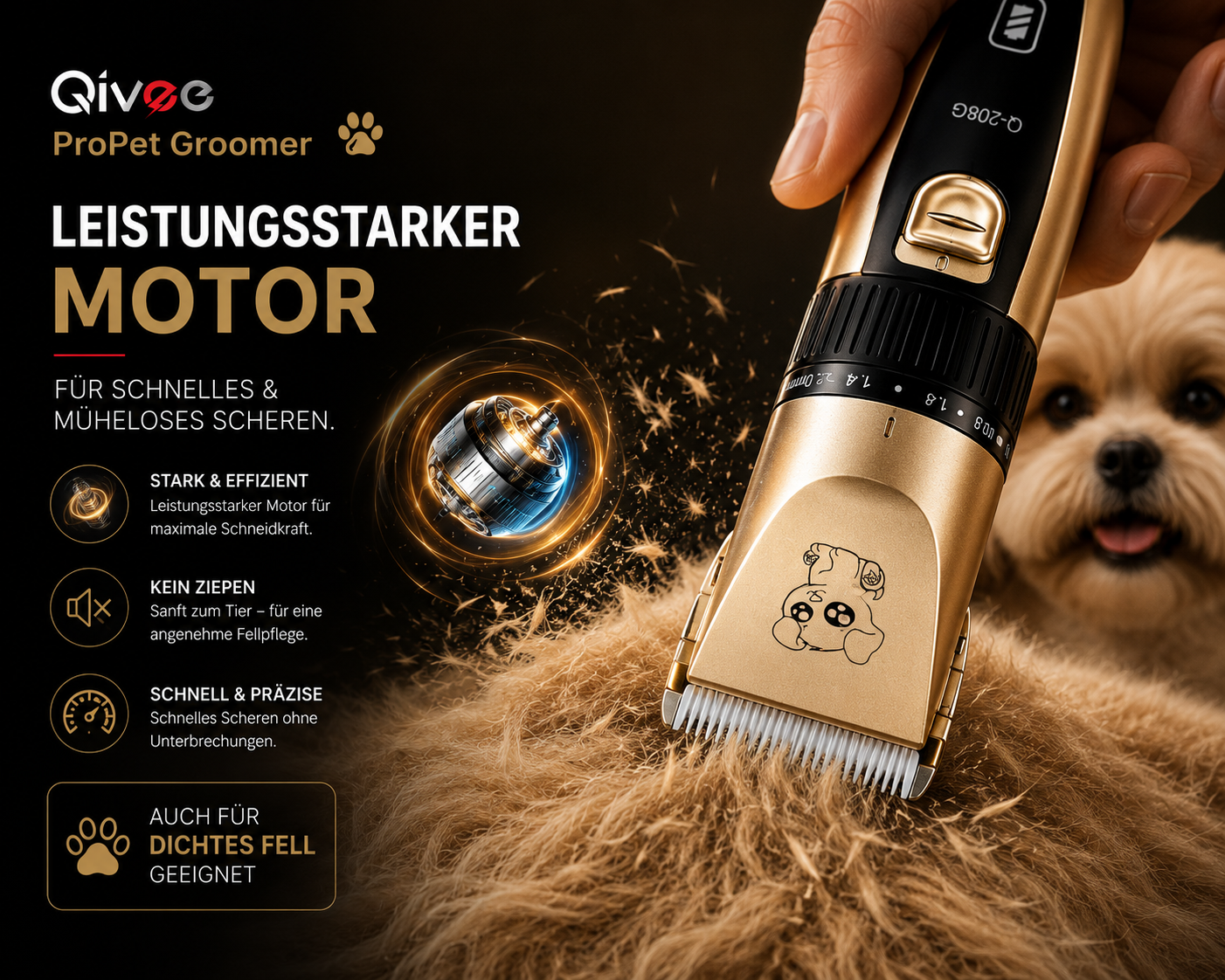 Profi Schermaschine Hunde Tierhaarschneidemaschine Leise Tierhaarschneider Haar