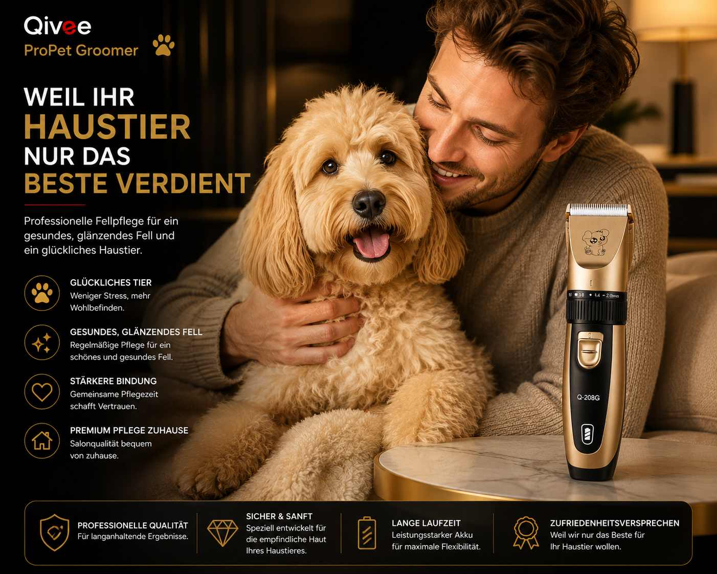 Profi Schermaschine Hunde Tierhaarschneidemaschine Leise Tierhaarschneider Haar