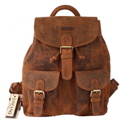 Leder Rucksack Laptop-Tasche Retro Segeltuch Vintage Daypack Lozano