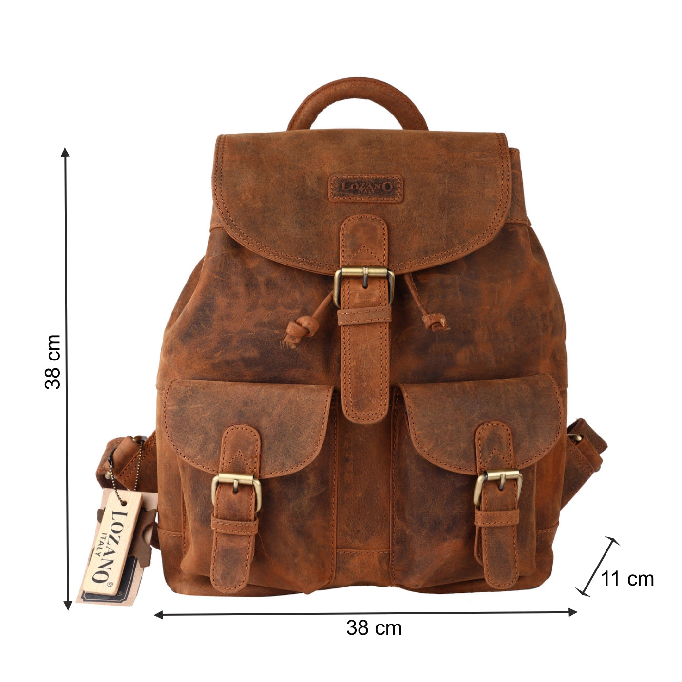 Leder Rucksack Laptop-Tasche Retro Segeltuch Vintage Daypack Lozano