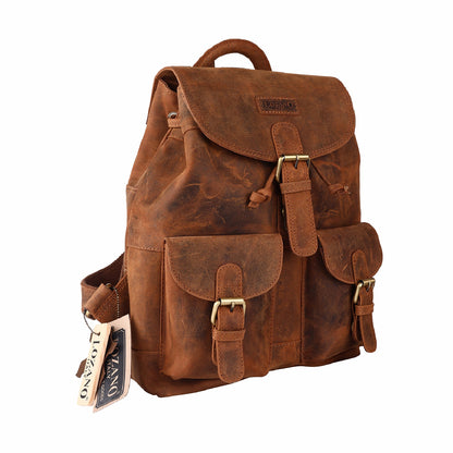 Leder Rucksack Laptop-Tasche Retro Segeltuch Vintage Daypack Lozano