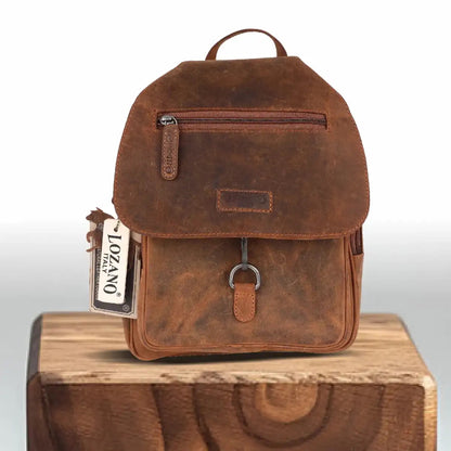 Leder Rucksack Laptop-Tasche Retro Segeltuch Vintage Daypack Lozano