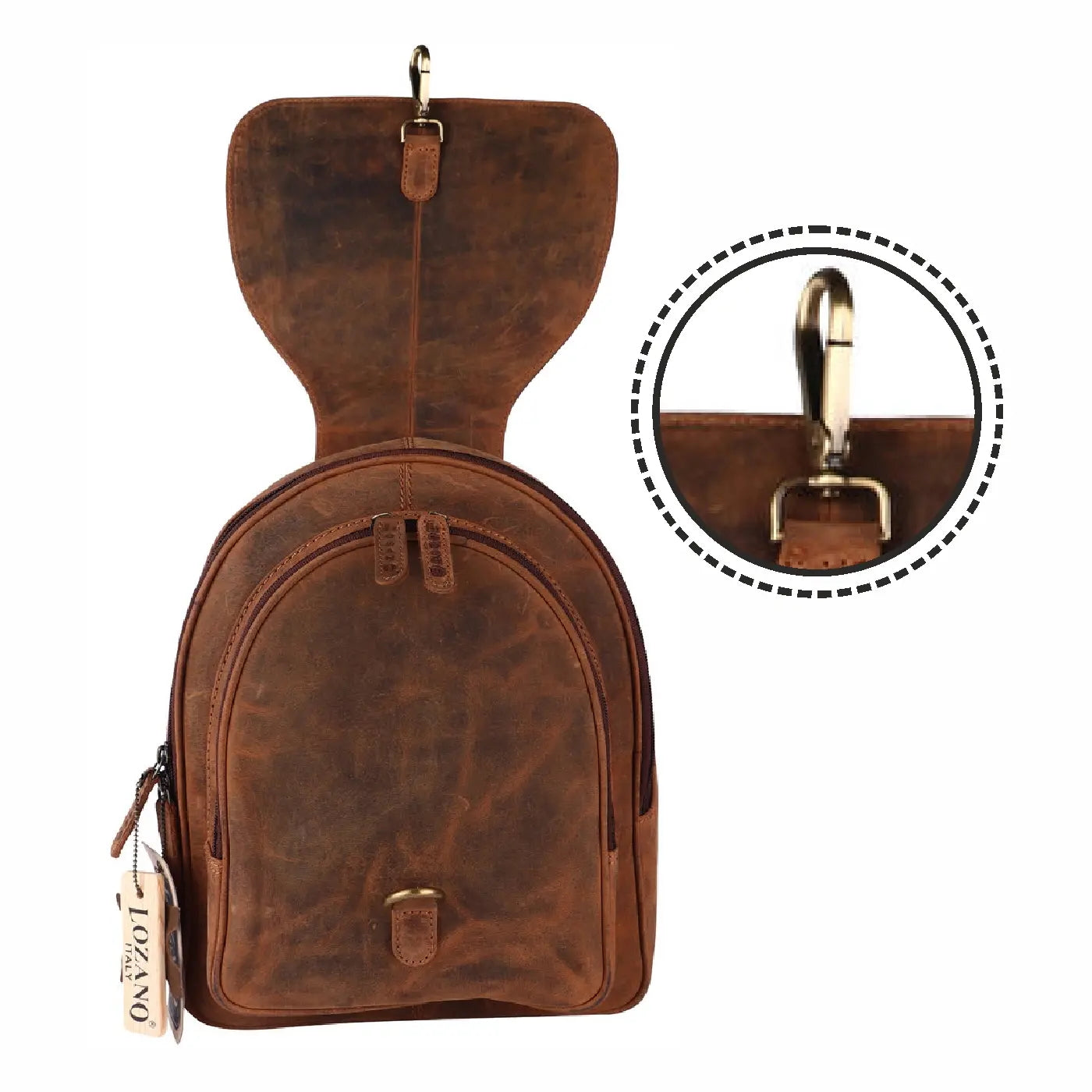 Leder Rucksack Laptop-Tasche Retro Segeltuch Vintage Daypack Lozano