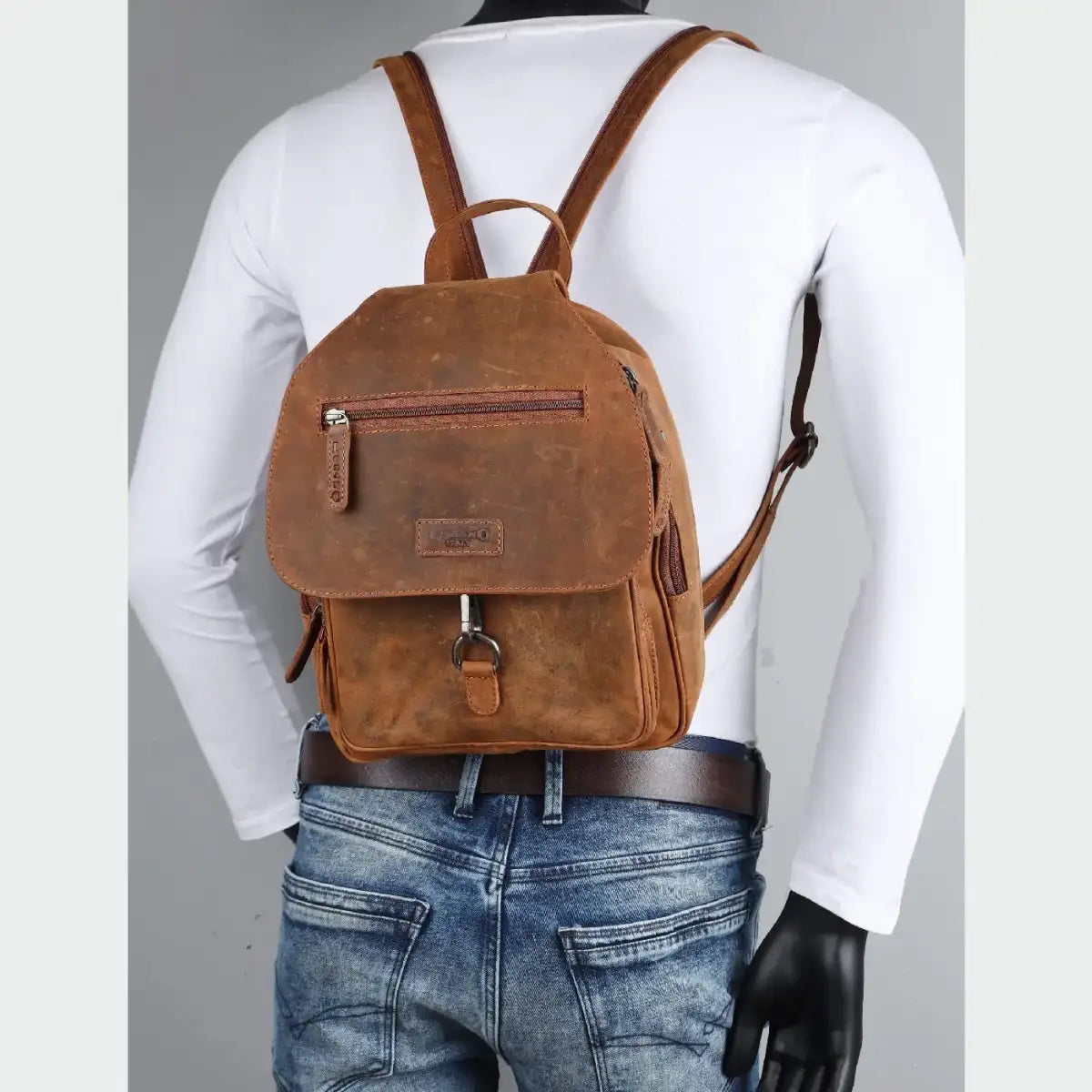 Leder Rucksack Laptop-Tasche Retro Segeltuch Vintage Daypack Lozano