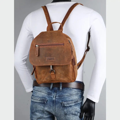 Leder Rucksack Laptop-Tasche Retro Segeltuch Vintage Daypack Lozano