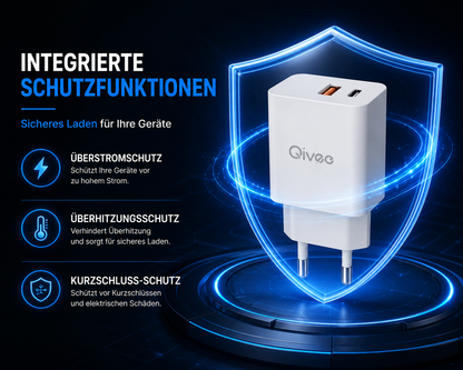 Schnell Ladegerät 25W USB-C Netzteil Adapter Stecker für Samsung Iphone Handy