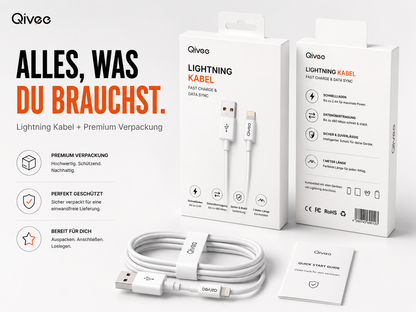 Schnell-Ladekabel 1m USB für original Apple iPhone Pro Max iPad Kopfhörer