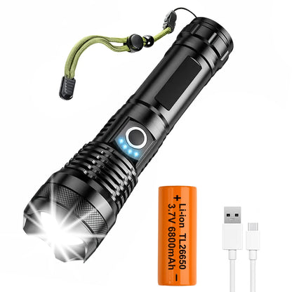 LED Taschenlampe Polizei Lampe 1000 m Leuchtweite Taktische USB Wiederaufladbar