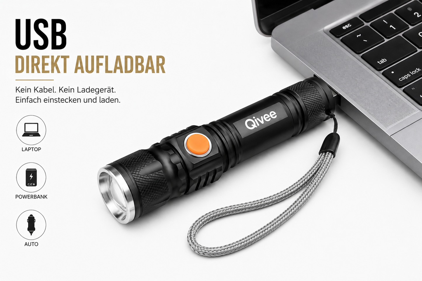 Taschenlampe LED Lampe Polizei Swat Wiederaufladbare Cree 1200 Lumen USB Akku
