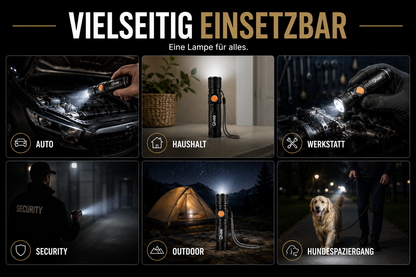 Taschenlampe LED Lampe Polizei Swat Wiederaufladbare Cree 1200 Lumen USB Akku