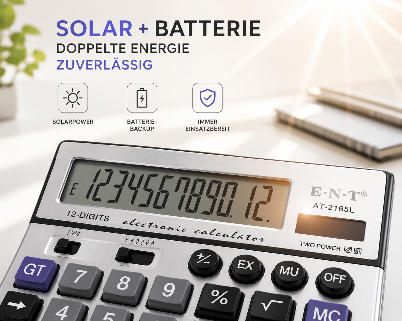 Taschenrechner Solar Tischrechner Big Display Rechenmaschine Rechner Bürorechner