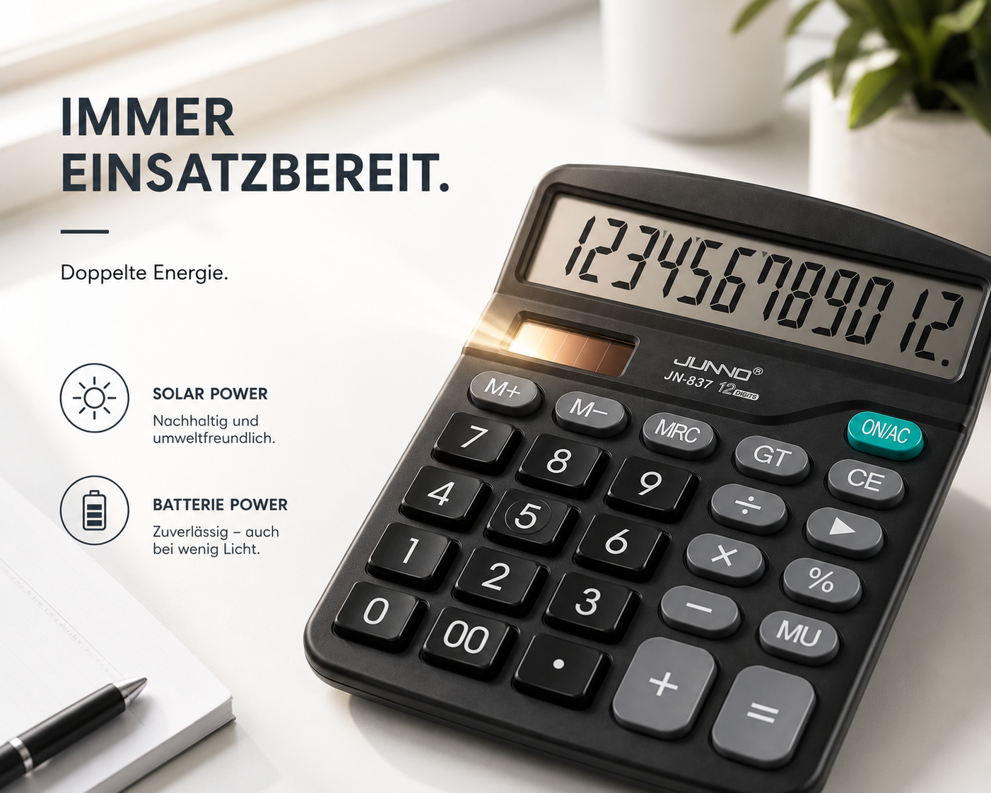 Taschenrechner Solar Tischrechner Big Display Rechenmaschine Rechner Bürorechner
