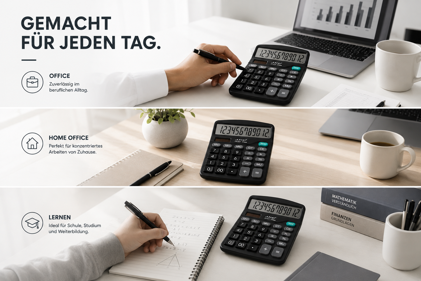Taschenrechner Solar Tischrechner Big Display Rechenmaschine Rechner Bürorechner