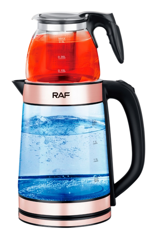 Teekocher elektrische Teemaschine Wasserkocher Teekanne Caydanlik Edelstahl 2,2L
