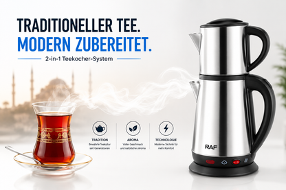 Teekocher elektrische Teemaschine Wasserkocher Teekanne Caydanlik Edelstahl CAY