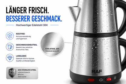 Teekocher elektrische Teemaschine Wasserkocher Teekanne Caydanlik Edelstahl CAY