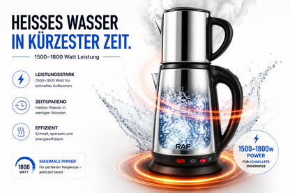 Teekocher elektrische Teemaschine Wasserkocher Teekanne Caydanlik Edelstahl CAY