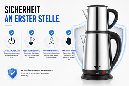 Teekocher elektrische Teemaschine Wasserkocher Teekanne Caydanlik Edelstahl CAY