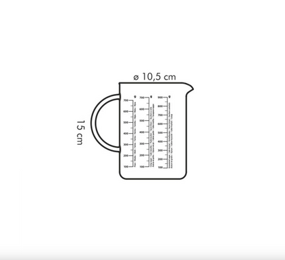 Tescoma Glas-Messbecher 1 Liter Glasmessbecher Messbecher hitzebeständig 1000ml