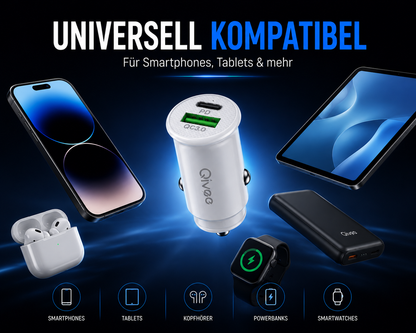 USB Ladegerät KFZ USB-C für iPhone Samsung Zigarettenanzünder Auto LKW 12/24V