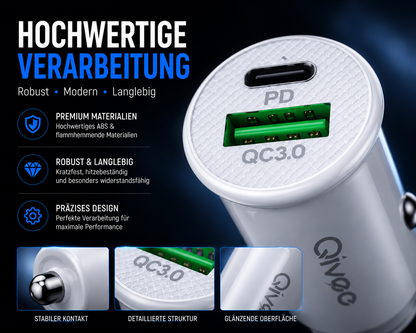 USB Ladegerät KFZ USB-C für iPhone Samsung Zigarettenanzünder Auto LKW 12/24V