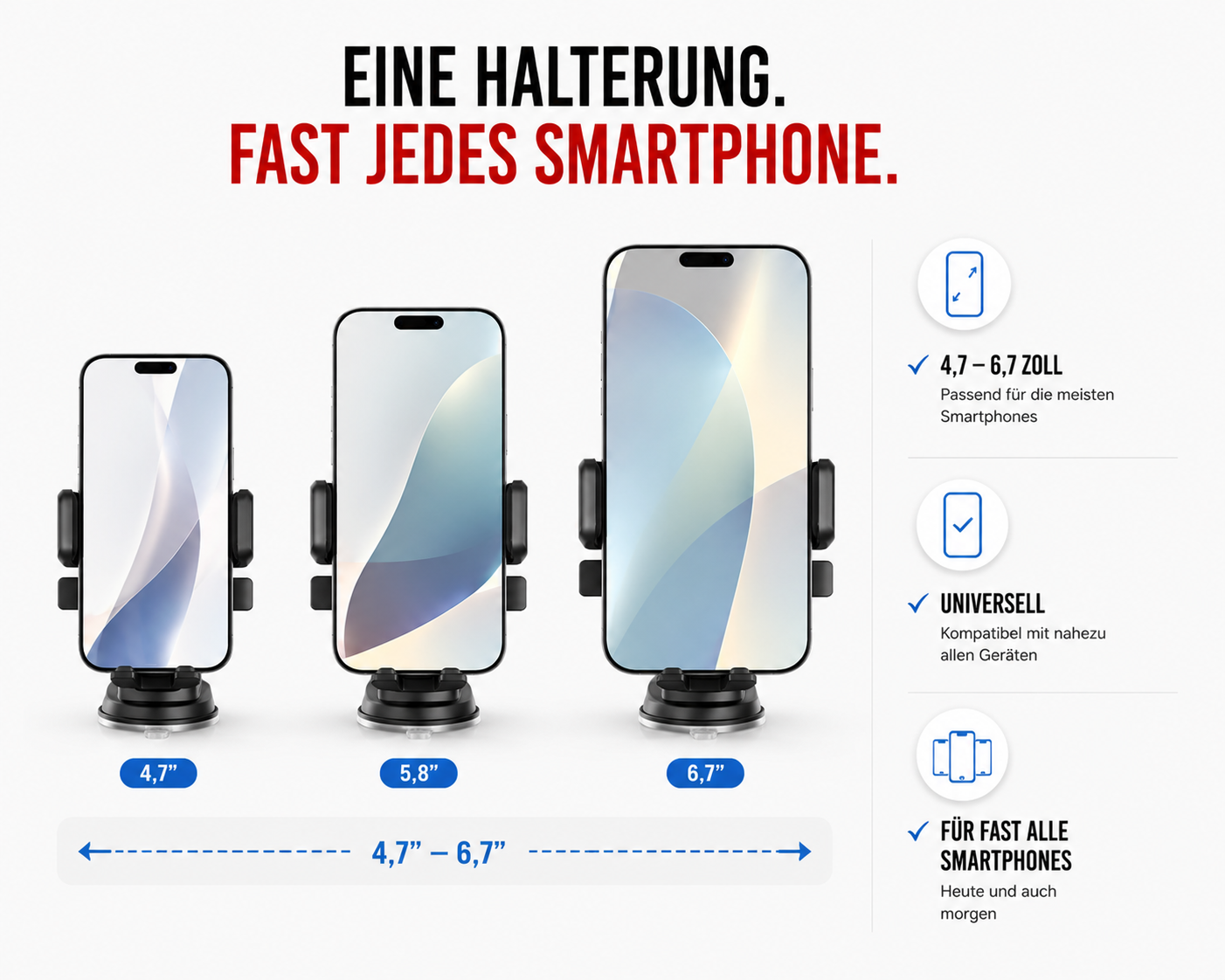 Universal Halter Autohalterung Armaturenbrett Handy KFZ Smartphone Cockpit Navi
