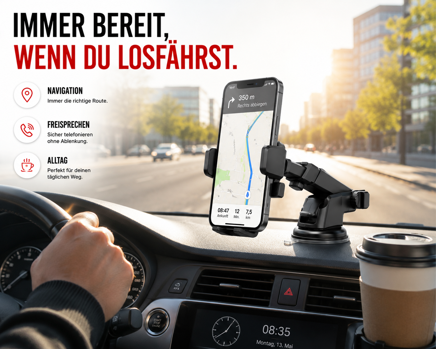 Universal Halter Autohalterung Armaturenbrett Handy KFZ Smartphone Cockpit Navi