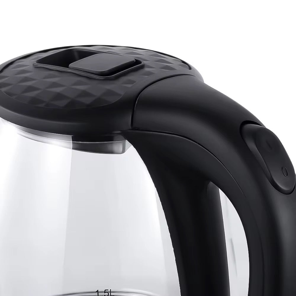 Wasserkocher Glas mit LED-Beleuchtung Edelstahl Teekocher 2.0L 2000W BPA-Frei