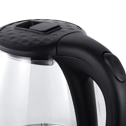 Wasserkocher Glas mit LED-Beleuchtung Edelstahl Teekocher 2.0L 2000W BPA-Frei