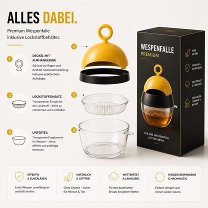 Wespenfalle Insektenfalle Fliegenfalle Tisch Haus & Garten Wespenabwehr Qivee®
