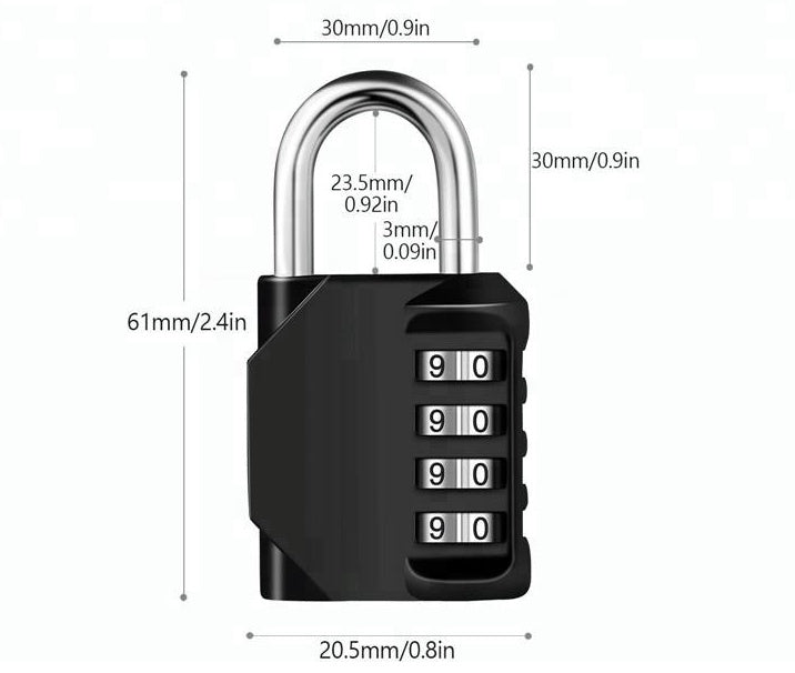 Zahlenschloss Vorhängeschloss Schloss 4-stelliger Code Lock 50 mm in Silber
