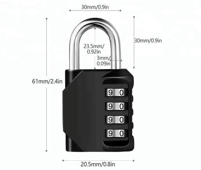 Zahlenschloss Vorhängeschloss Schloss 4-stelliger Code Lock 50 mm in Silber