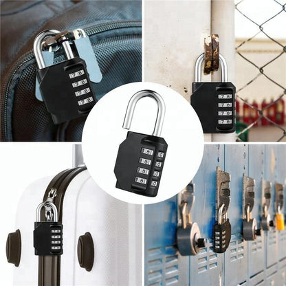 Zahlenschloss Vorhängeschloss Schloss 4-stelliger Code Lock 50 mm in Silber