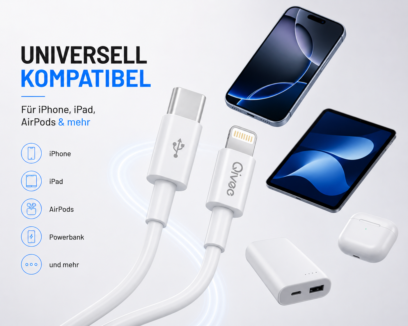 iPhone Schnell Ladekabel Pro Max 1m USB für Original Apple iPhone iPad Kopfhörer