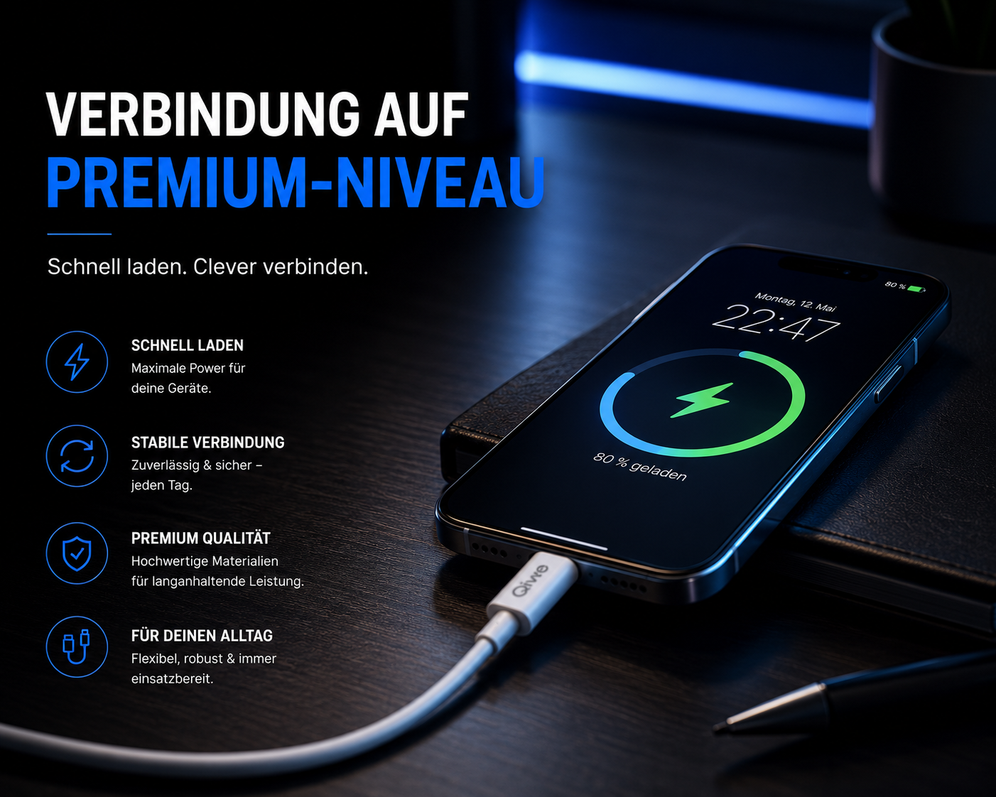 iPhone Schnell Ladekabel Pro Max 1m USB für Original Apple iPhone iPad Kopfhörer